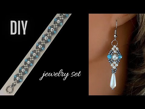 beaded bracelet. beaded earrings. jewelry making tutorial.