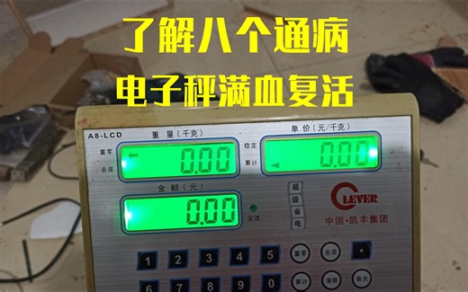 [0077]电子秤八大通病，维修电子秤，充不进去电，屏幕不亮，不开机，缺笔画，读数不准，缺斤短两，自动重启，不扛用，按键失灵