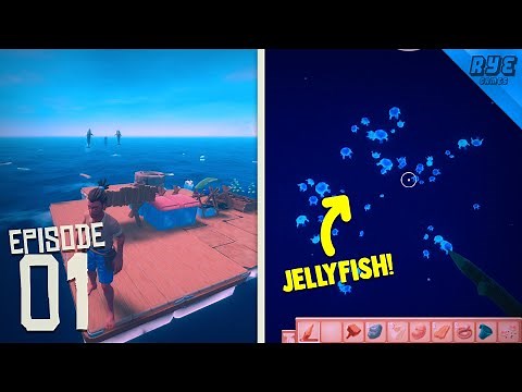 The Survival Journey BEGINS + Jellyfish Spotting... | Raft Survival Episode 1