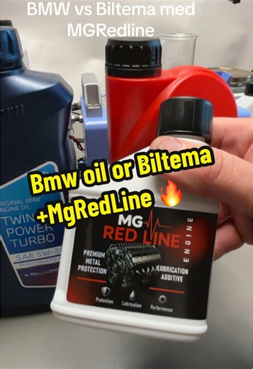 Jämför motoroljor 5W-30: BMW Original vs Biltema MG RED LINE