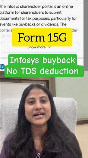 How to file Form 15G for Infosys buyback?? NO TDS