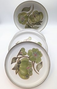 Denby-langley Troubadour Coupe Plates: Floral Design, Made in England - Etsy