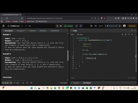 P1 :Two Pointer : Remove Duplicates from Sorted Array