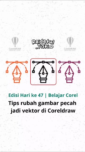 Edisi ke 47 belajar corel Tips ubah gambar jadi vektor cuma 5 detik doang #logo #mockup #banner #flyer #designgraphic #coreldraw #canva #desaingrafis #tipsdesain #vektor #lineart