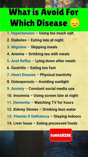 ⚠️ What to AVOID for Which Disease | Health Mistakes You Must Stop Now! #HealthTips