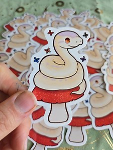 Mushroom Snake Vinyl Sticker • Whimsical Reptile Decal - Etsy Australia