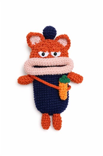 PATTERN: Crochet Fox Key Case, Knitted Sausage Mouth Key Holder - Etsy