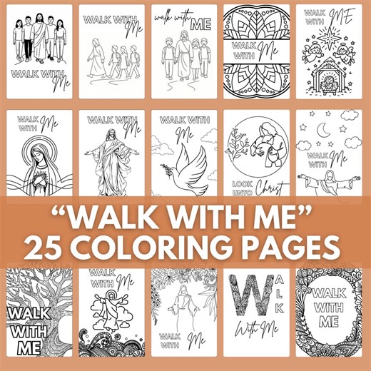 2026 Youth Theme Coloring Pages BUNDLE, “walk With Me” Moses 6:34 Scripture Coloring Set, Christian Youth Printable, LDS YW Inspired - Etsy