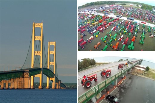 Back From Hiatus, Annual Antique Tractor Crossing Returns to Mackinac Bridge