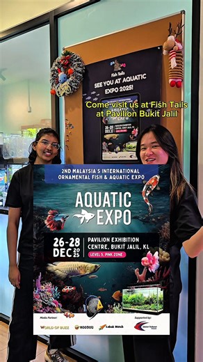‼ BOOTH 1207 FISH TAILS WILL BE AT AQUATIC EXPO 2025 AT PAVILION BUKIT JALIL! We will be bringing both freshwater and saltwater! Stay tuned for more updates! 🥳 📅Date: 26 - 28th December 2025 💭Day: Friday - Sunday 📍Location: Pavilion Bukit Jalil Start your Journey at Fish Tails and see you at AQUATIC EXPO 2025 ‼️ | Fish Tails