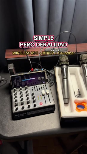 Mini Karaoke Setup with Wireless Mic and Soundbar