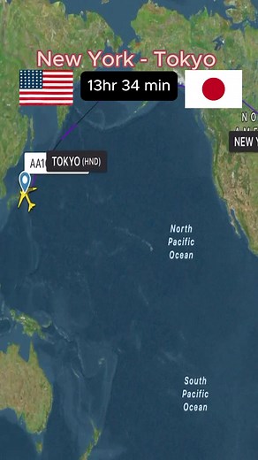 New York City to Tokyo, Japan nonstop flight route #tokyo #flight #travel