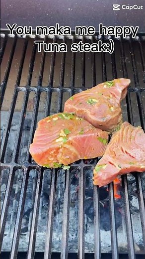 Marinated and grilled Tuna Steaks! #recipe #seafood #fire #fish