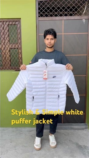 Stylish white jacket for winter 2025 #fashion #pufferjacket #mensfashion #outfit #style #shorts