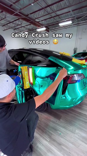 Car wrap I did for @Candy Crush 👑 exactly a year ago! An amazing time and one awesome vinyl wrap! 👌🔥 I also teach how to wrap cars in person and have instructional videos 👨‍🏫 I have a NEW how to wrap Series too! #asmr #asmrsounds #carwrap #carwrapping #vinylwrap