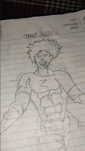 freaky gojo drawing with pencil