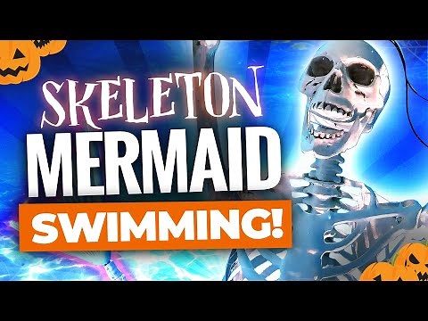 Mermaid Skeleton Swimming Underwater - Get Ready for Halloween