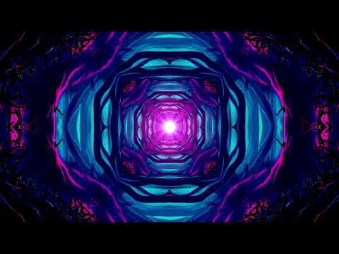4K Abstract Tu Tunnel Relaxing Keledio Visual - Purple Blue Neon Background Video Loop