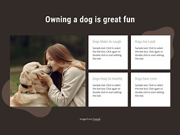 Owning a dog is gret fun - Html Code Example by Nicepage