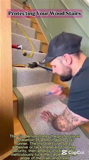 DIY Stair Runner Installation Guide (Herringbone Pattern)👍