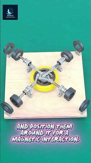 4 SIDE MAGNET FLYWHEEL REGENERATING ENERGY #FreeEnergy #PerpetualMotion #diy #shorts