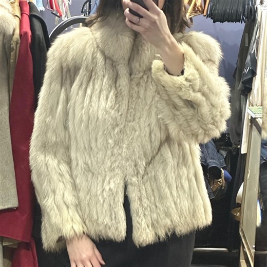 Saga Fox Arctic Fox Fur Jacket Silver Fox Coat Luxe Vintage Glam - Etsy