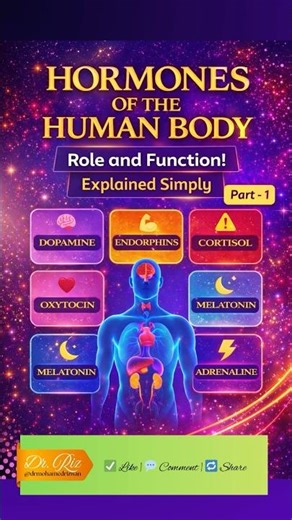 Hormones of the Human Body (Part 1) 🧠✨ Role & Functions Explained Simply | Dr. Riz #HealthShorts
