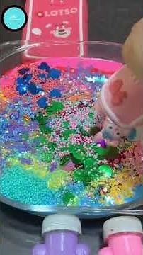 🌈 Hello Kitty ASMR Slime Mixing with Makeup & Glitter | Satisfying Slime Sounds ✨💖 #asmr #slime#relx