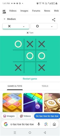 search on Google tic-tac-toe