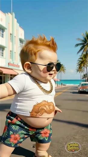Swag Baby Takes Over Summer 😎🌴 Funny Cute AI Baby Video