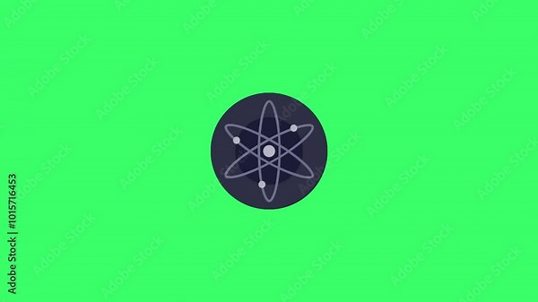 Logo Cosmos Popup on Green Screen Background, 1920x1080 size, Green Screen, Frame rate 30fps, Duration 0:08