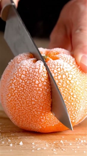 Frozen Mikan Cutting ASMR #shorts #asmr #satisfying #relaxing #satisfyingasmr #frozen #fruit