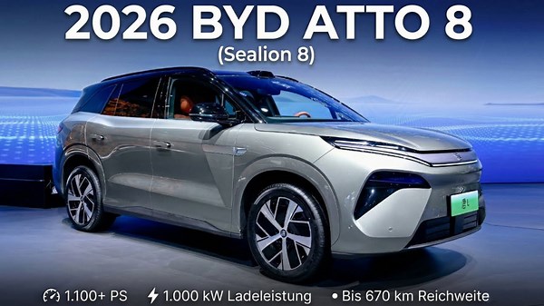 2026 BYD Atto 8 (Sealion 8) – Elektro-SUV mit 1.000 kW Ladeleistung