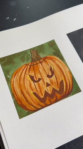 Watercolor Painting Tutorial: Jack O'Lantern Artwork