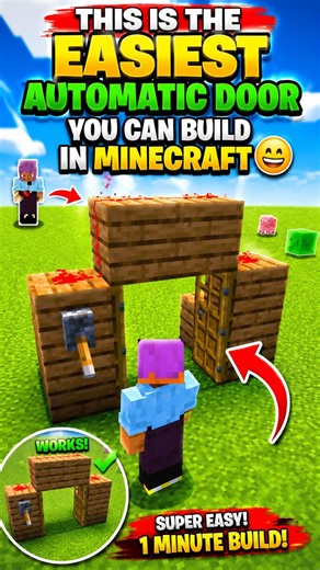 This is the EASIEST Automatic Door You Can Build in Minecraft 😁