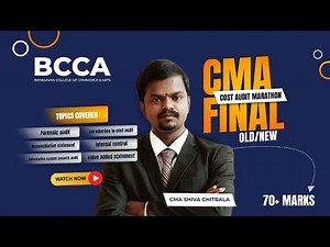 CMA FINAL | COST & MANAGEMENT AUDIT MARATHON FOR DEC 2023 ATTEMPT | BCCA