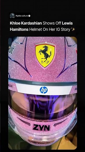 Khloe Kardashian Shows Off Lewis Hamiltons Helmet On Her IG Story 🔥 #lewishamilton #f1 #motorsport