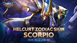 Helcurt’s Zodiac Skin—Scorpio is available now! Participate in the limited-time Zodiac Summon! Event Time: Oct 24—Nov 22 #MobileLegendsBangBang #MLBBNewSkin | Mobile Legends: Bang Bang