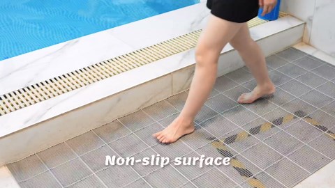 Tondiamo Drainage Pool Flooring Mats Swimming Pool Non Slip Mat PVC Splash Matting Mesh Hollow Doormat Roll for Outdoor Indoor Patio Restaurant Garage Kitchen Bathroom Bars(3 x 10 ft,Red)