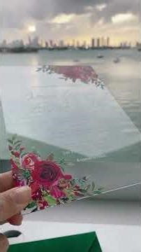Clear Acrylic Floral Wedding Invitation Modern Rose Theme Design #shorts