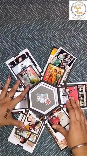 Layered Hexagonal Explosion Box #diy #gift #youtubeshorts #ytshorts #ytreels #bday #scrapbook #reels