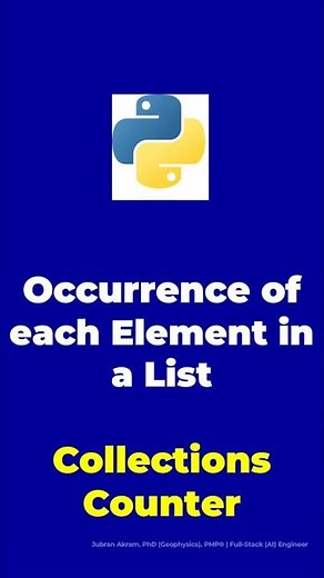 Count the Occurrence of Elements in a List #python #programming #shorts