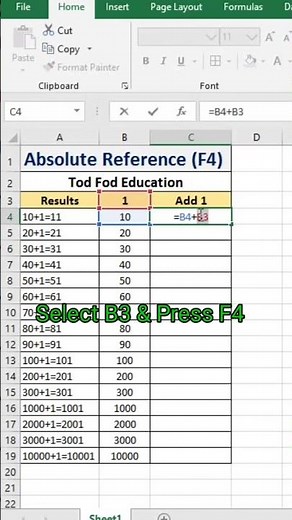 Absolute reference trick in Excel - Tips & Tricks from ‪@todfodeducation‬