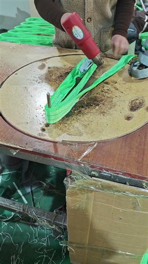 Green webbing sling packaging #factory #webbingsling #lifting