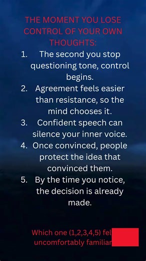 THE MOMENT YOU LOSE CONTROL OF YOUR OWN THOUGHTS