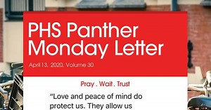 PHS Panther Monday Letter