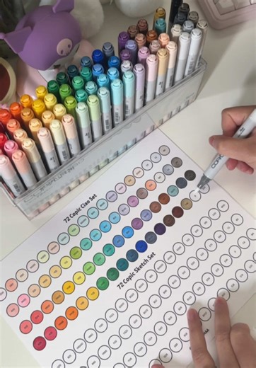 Copic Ciao 72 Set Swatch Showcase