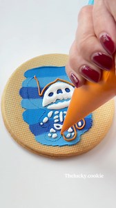 Easy Stitch skeleton cookie idea 💀💙 Recipes and Cutters link in bio #cookiedecorating #satisfying #Halloween #stitch | thelucky.cookie