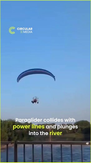 CircularXmedia | Paraglider crashes into power lines and plunges into the Red River in North Dakota, a terrifying accident caught on camera. A reminder of... | Instagram
