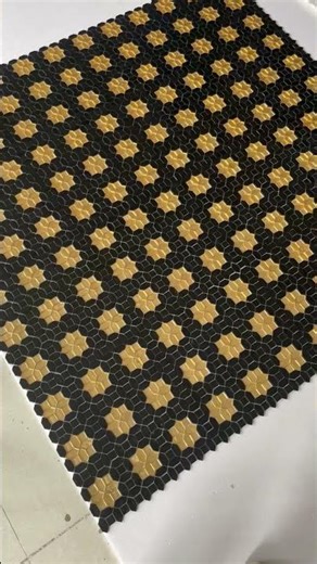 Black & Gold Glass Pattern Mosaic Tiles | Luxury Decorative Design